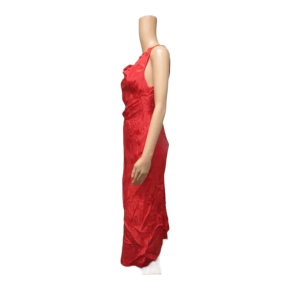 NWT FOR LOVE AND LEMONS Ilana Red Asymmetric High Slit Midi Dress XL - Picture 13 of 15